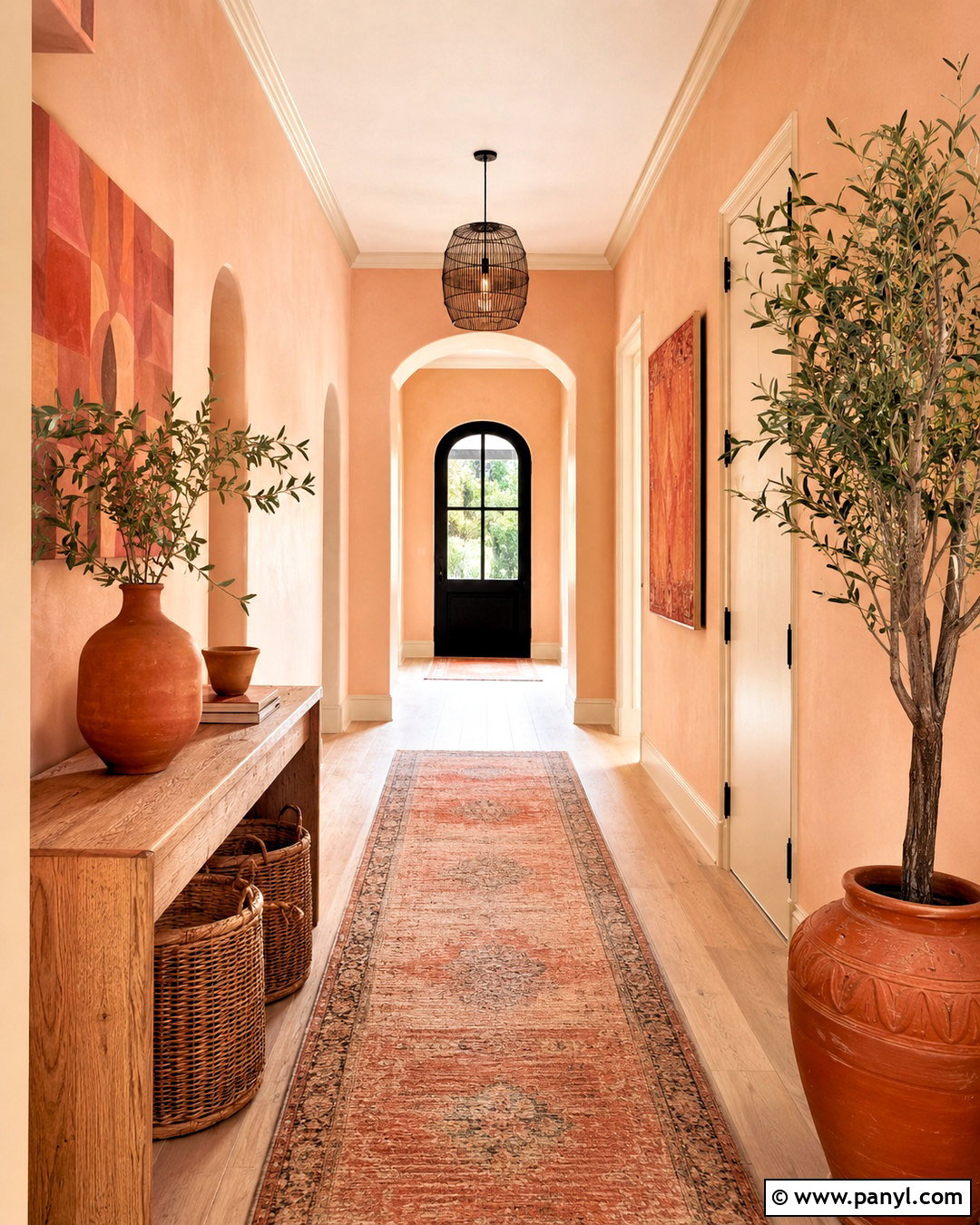 Peach Hallway With Terracotta Decor - 20 peach hallway ideas