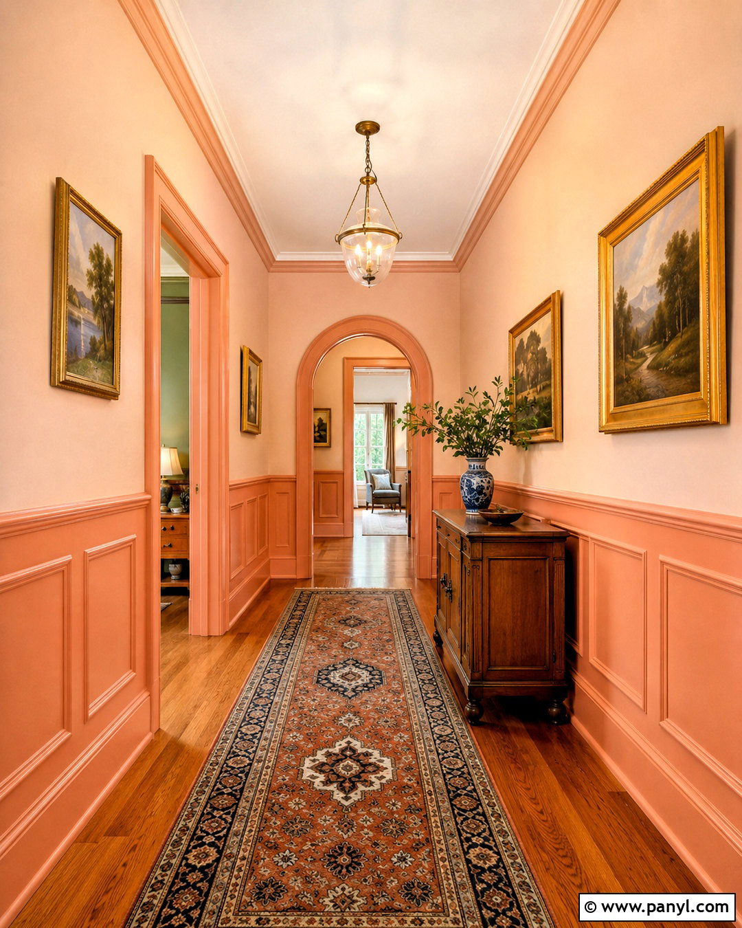 Peach Hallway With Wainscoting - 20 peach hallway ideas