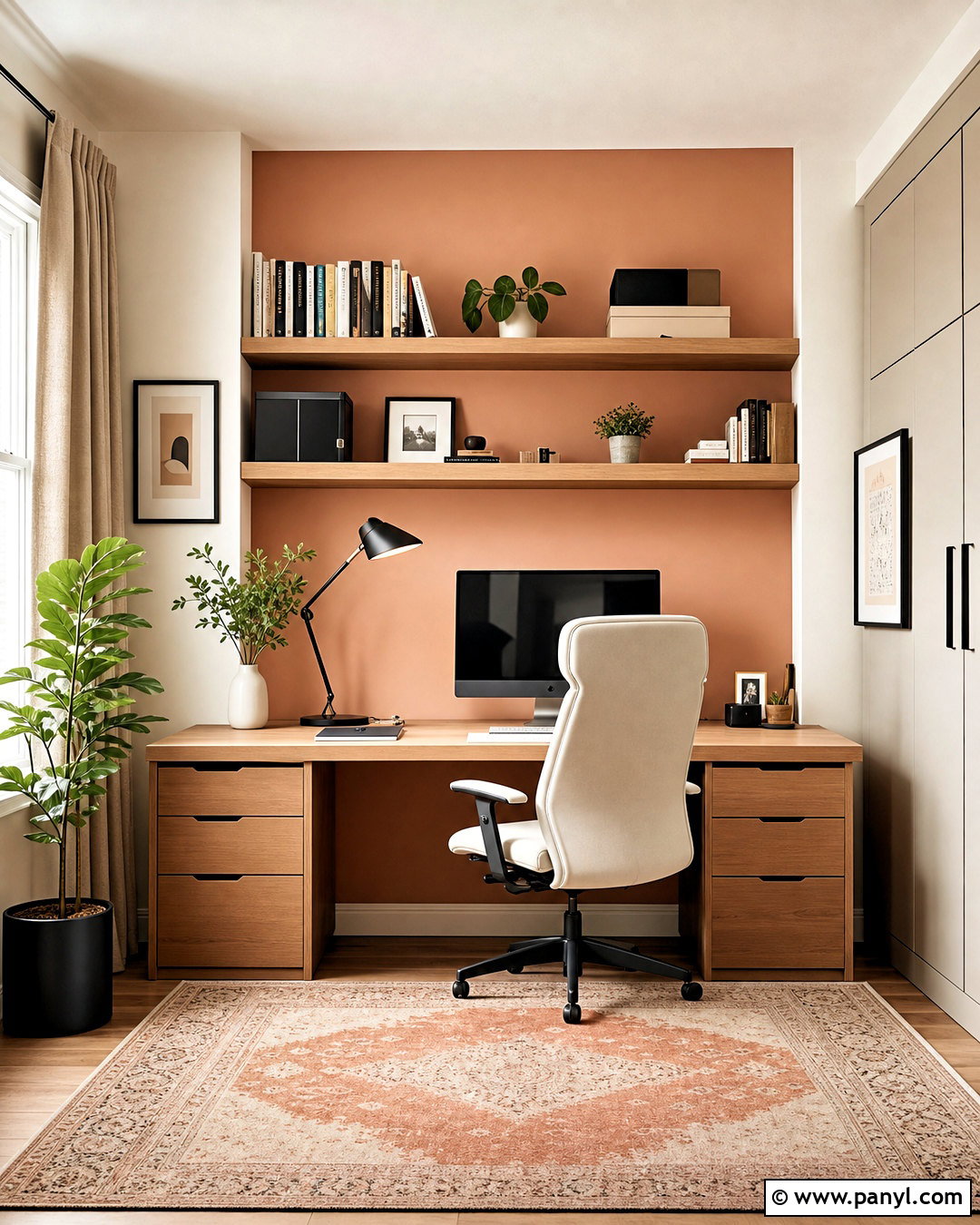 Peach Home Office - 20 peach interior design ideas