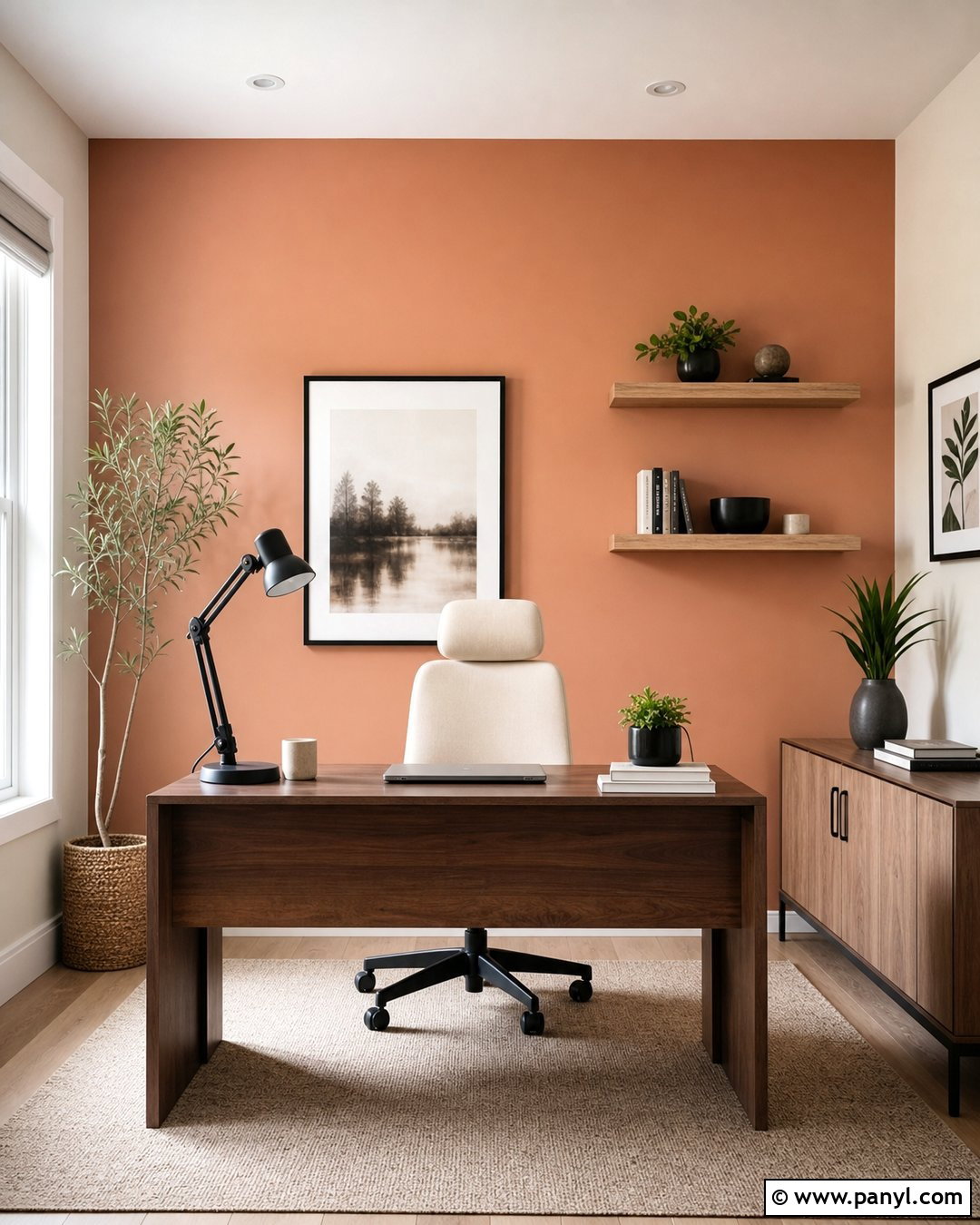 Peach Home Office Accent Wall - 30 Peach Accent Wall Ideas