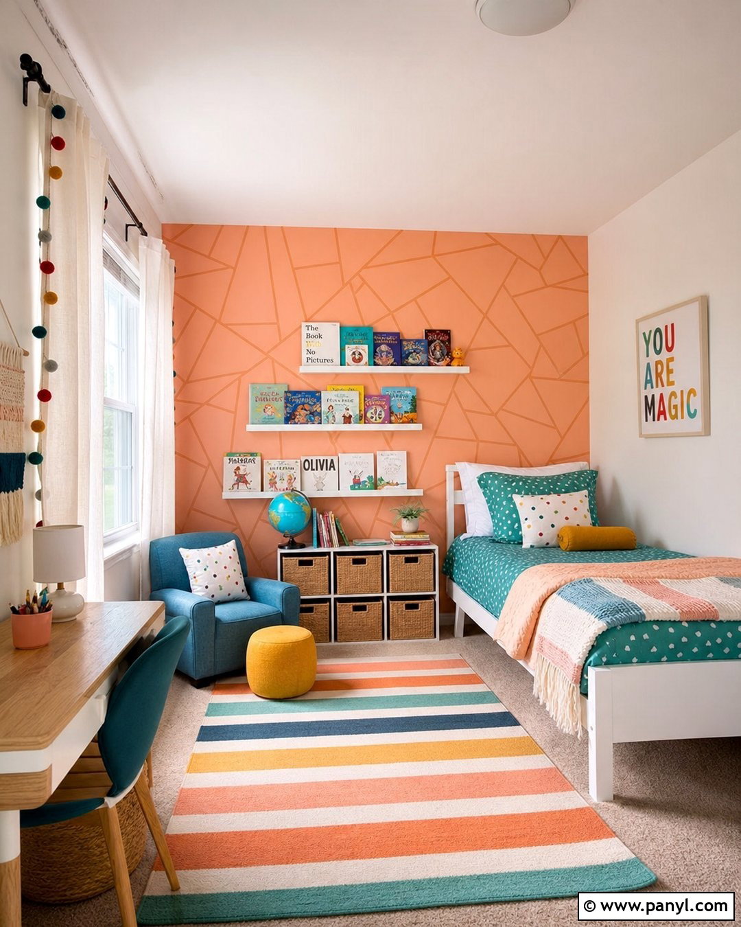 Peach Kids Room Accent Wall - 30 Peach Accent Wall Ideas