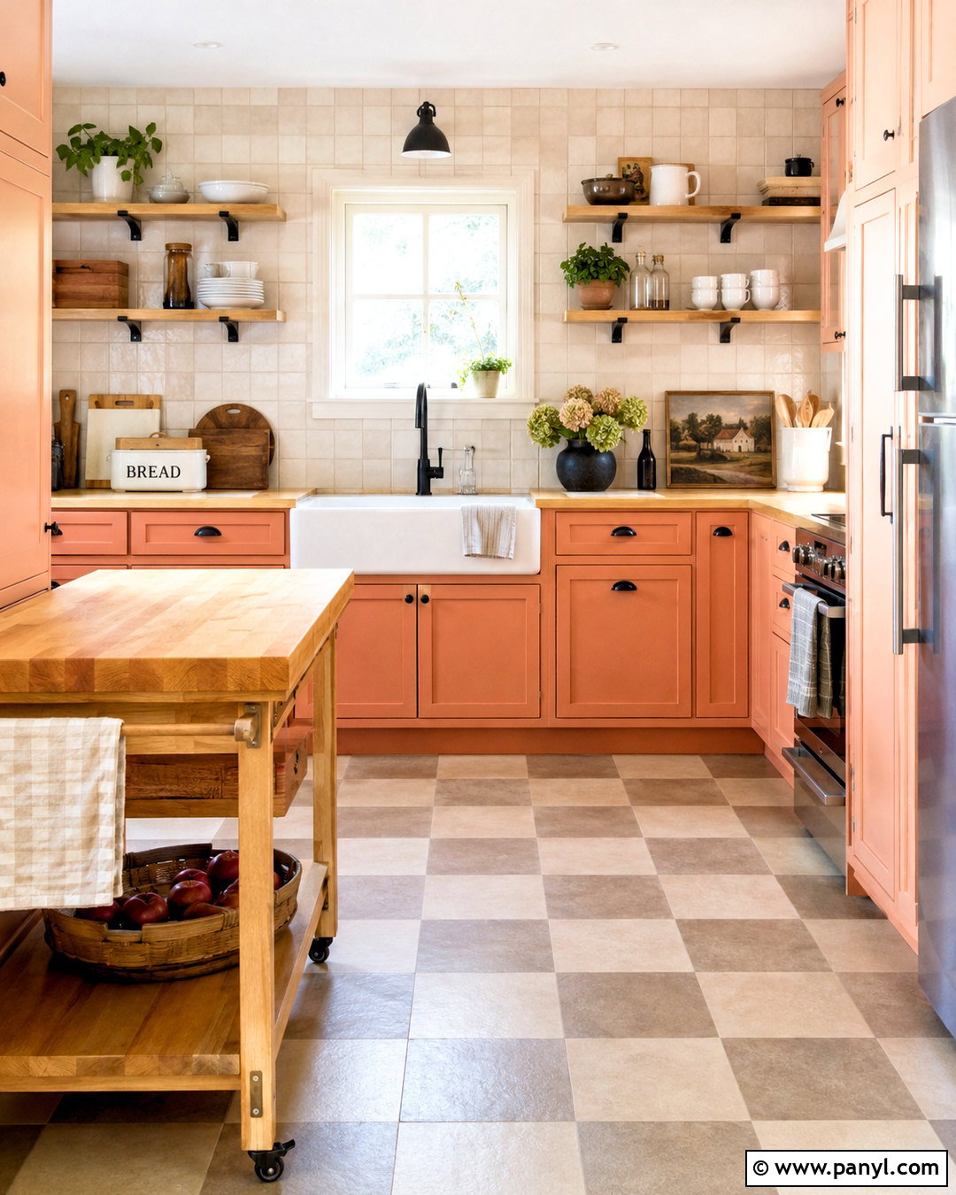 Peach Kitchen Cabinets With Butcher Block - 20 peach kitchen cabinets