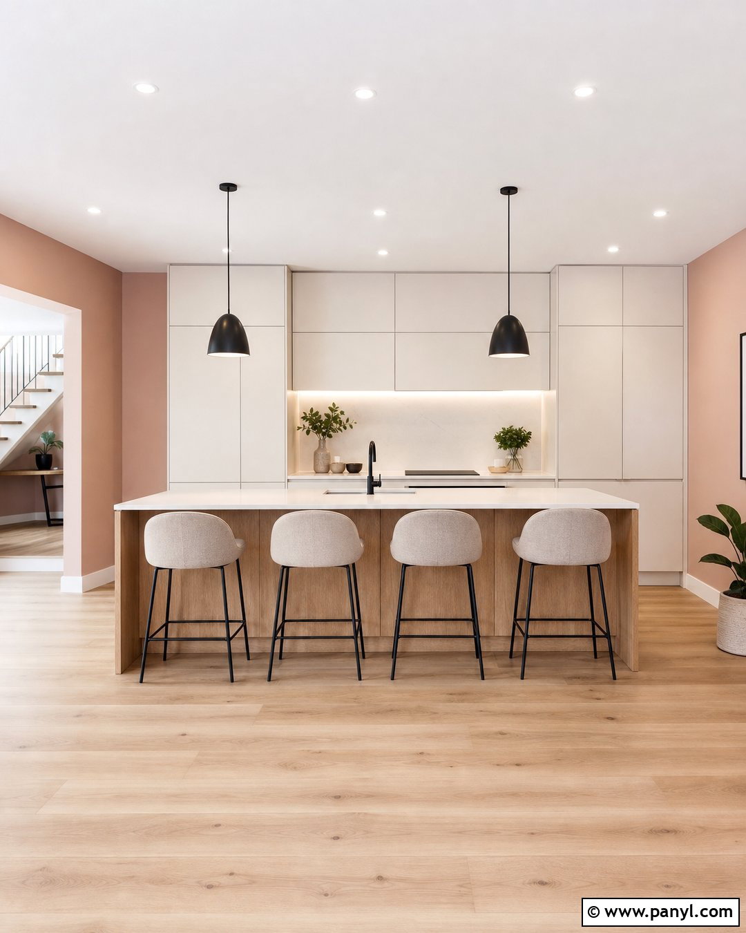 Peach Kitchen Walls In A Modern Kitchen - 35 peach kitchen walls