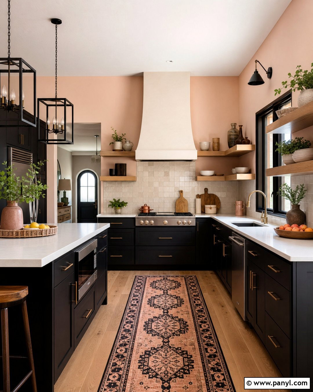 Peach Kitchen Walls With Black Cabinets - 35 peach kitchen walls