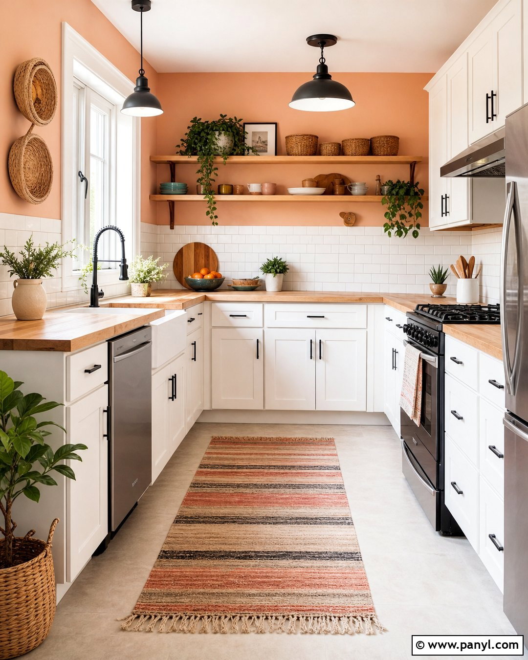 Peach Kitchen Walls With Butcher Block Counters - 35 peach kitchen walls