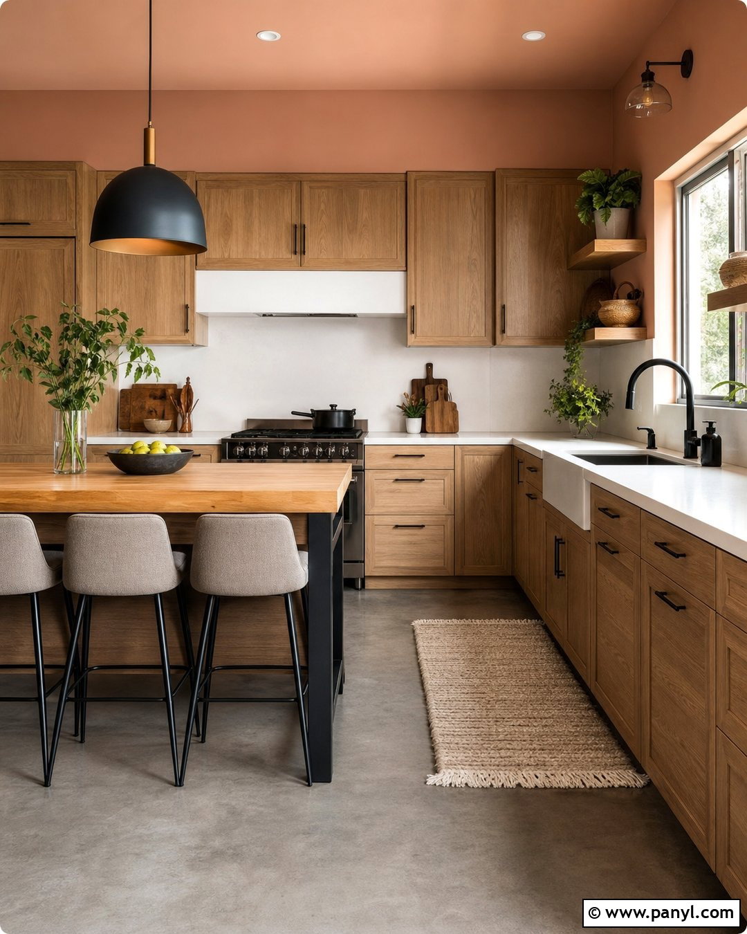 Peach Kitchen Walls With Concrete Floors - 35 peach kitchen walls