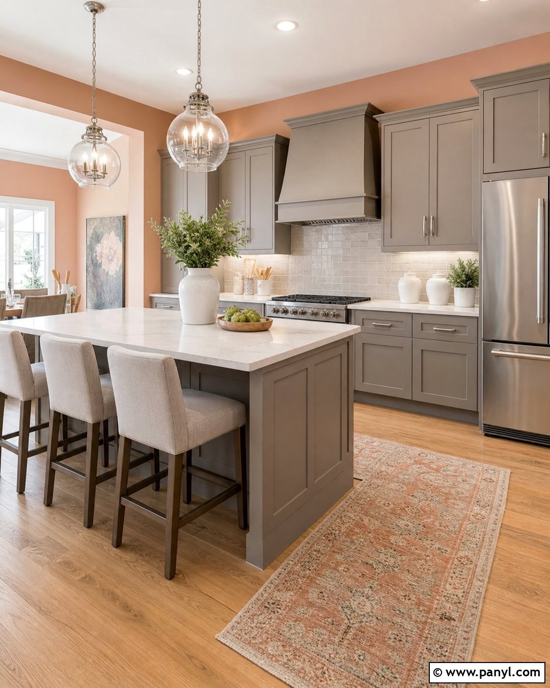 Peach Kitchen Walls With Gray Cabinets - 35 peach kitchen walls