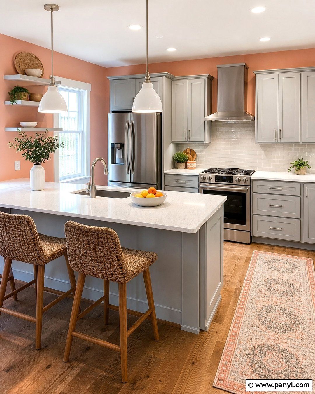 Peach Kitchen Walls With Stainless Steel Appliances - 35 peach kitchen walls