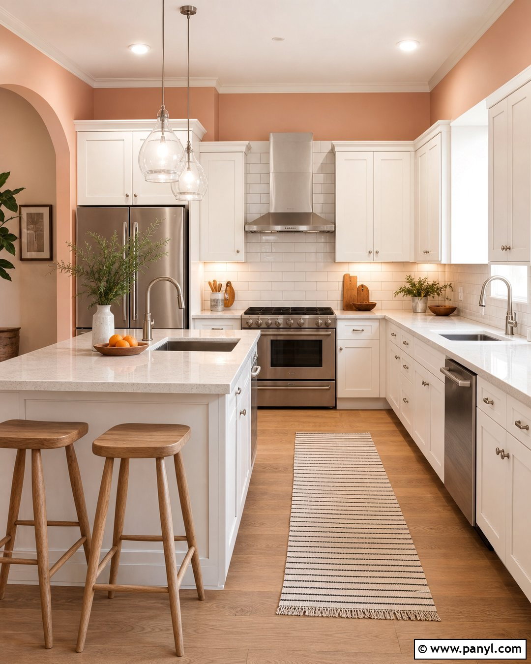 Peach Kitchen Walls With Subway Tile - 35 peach kitchen walls