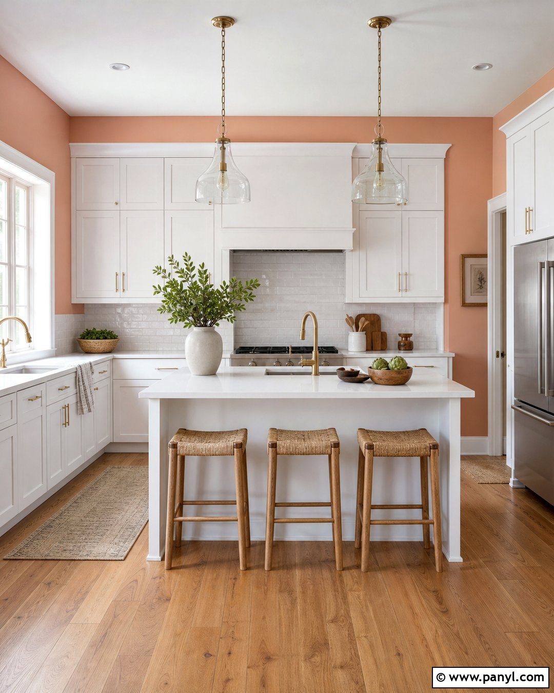 Peach Kitchen Walls With White Cabinets - 35 peach kitchen walls