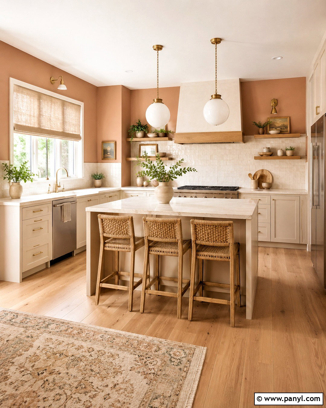 Peach Kitchen Walls With White Cabinets - 40 kitchen wall color ideas