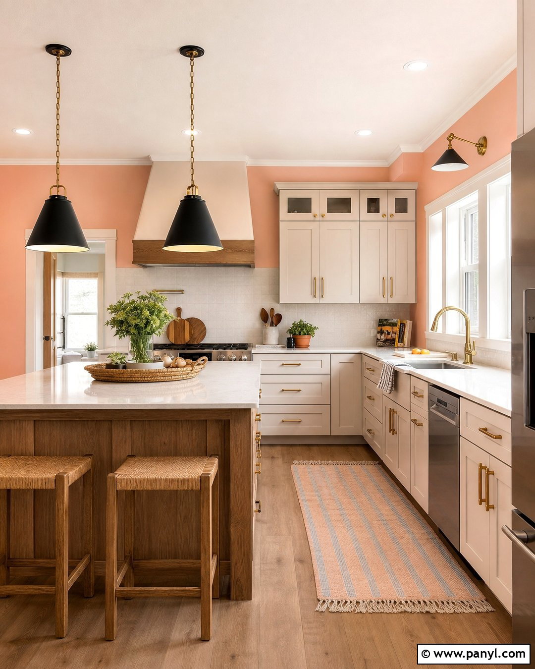 Peach Kitchen Walls With White Cabinets - 25 Peach Painted Walls