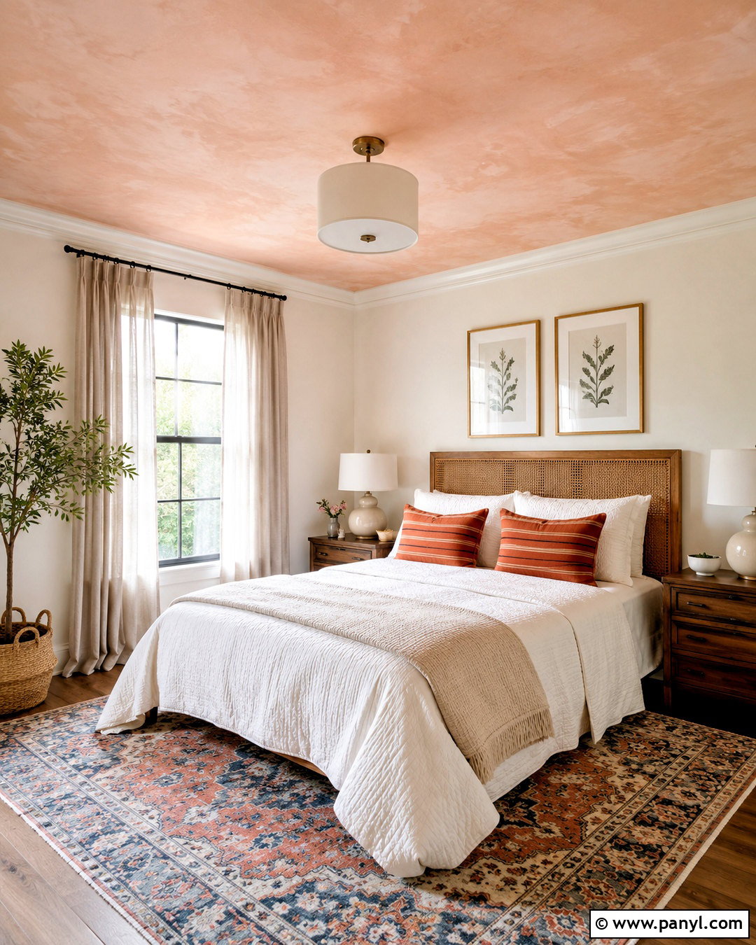 Peach Limewash Ceiling Guest Bedroom - 20 limewash ceiling ideas