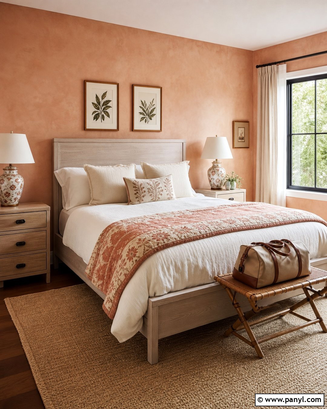 Peach Limewash Guest Bedroom - 50 Limewash Walls