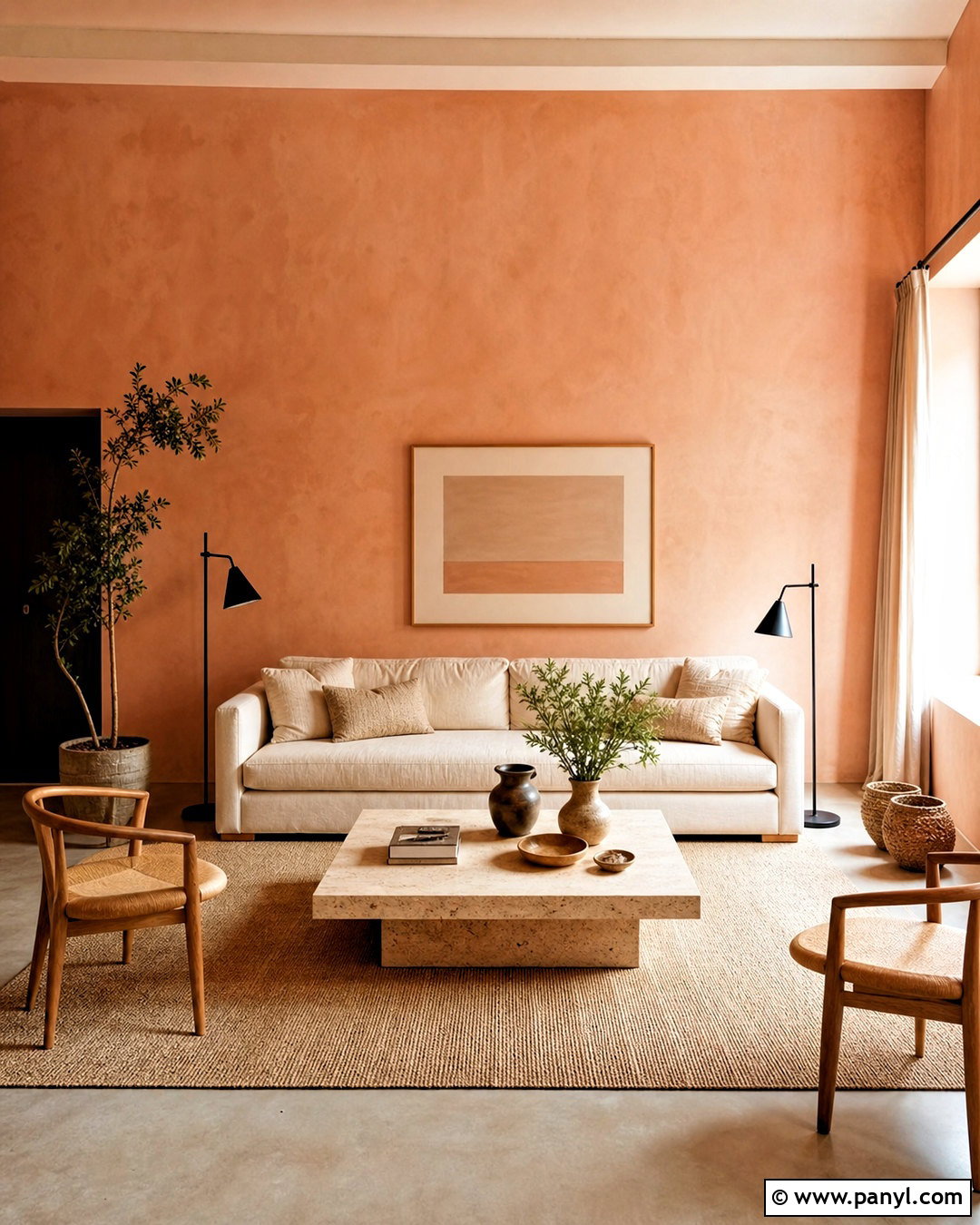 Peach Limewash Living Room Walls - 20 peach living room walls