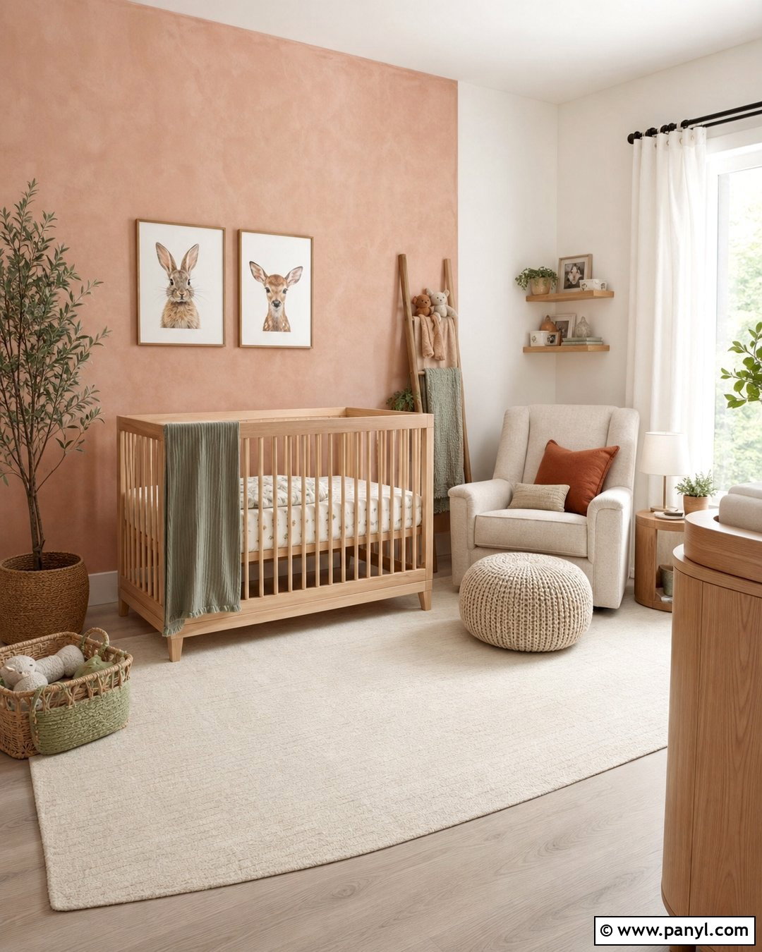 Peach Limewash Nursery Wall - 35 limewash accent wall ideas