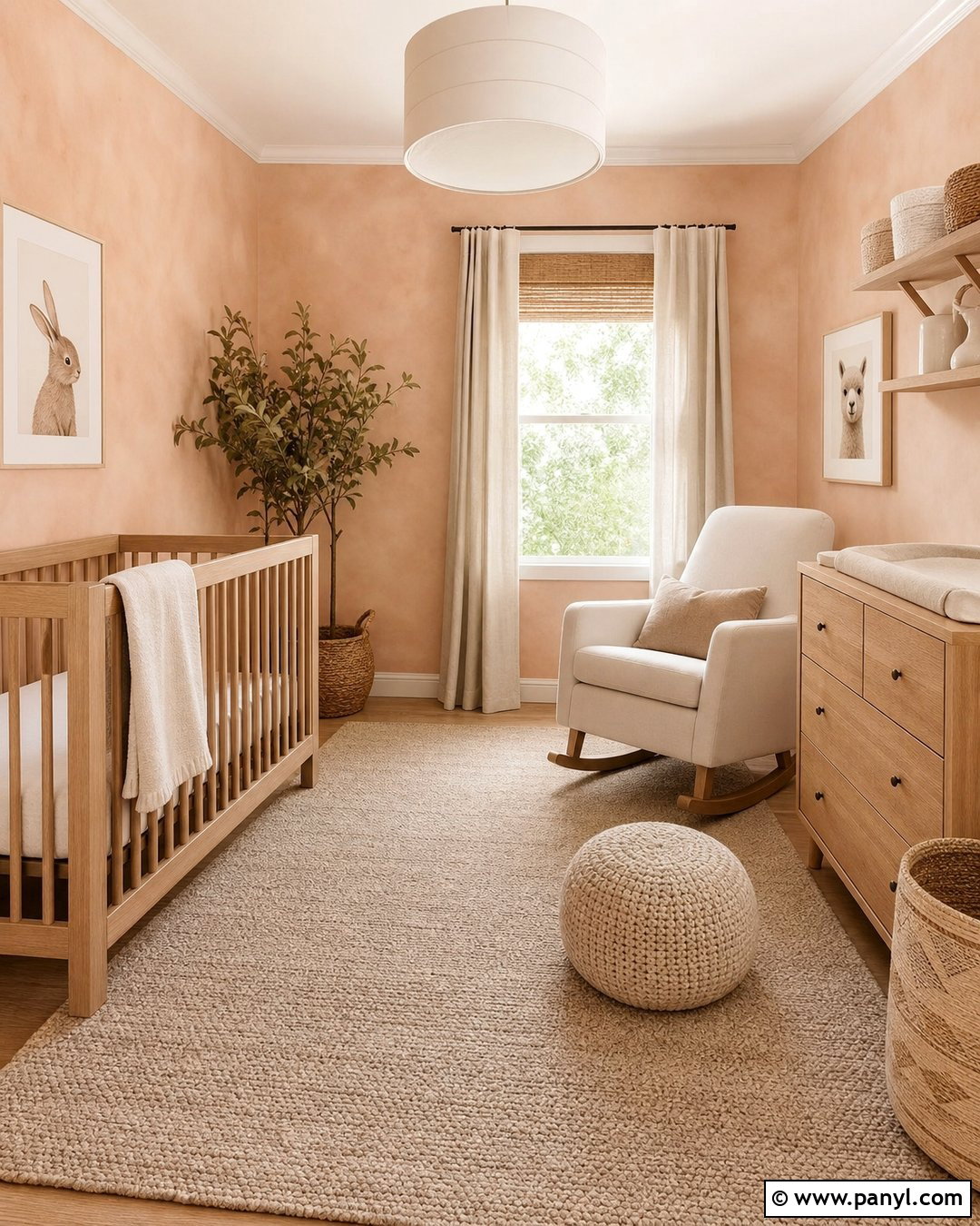 Peach Limewash Nursery Wall - 30 texture colour wall ideas