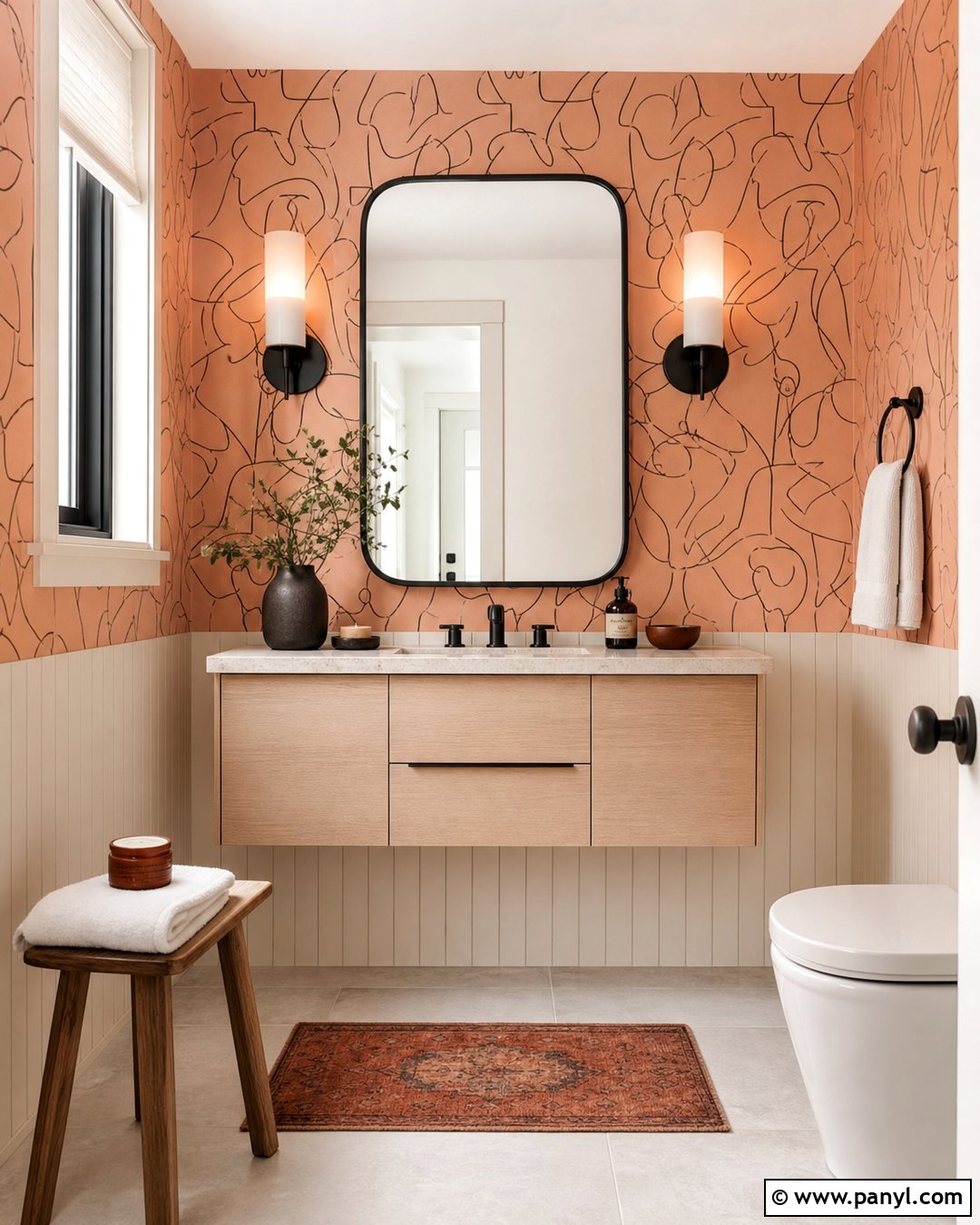 Peach Line Art Wallpaper Bathroom - 35 Peach Color Wallpaper Aesthetic Ideas
