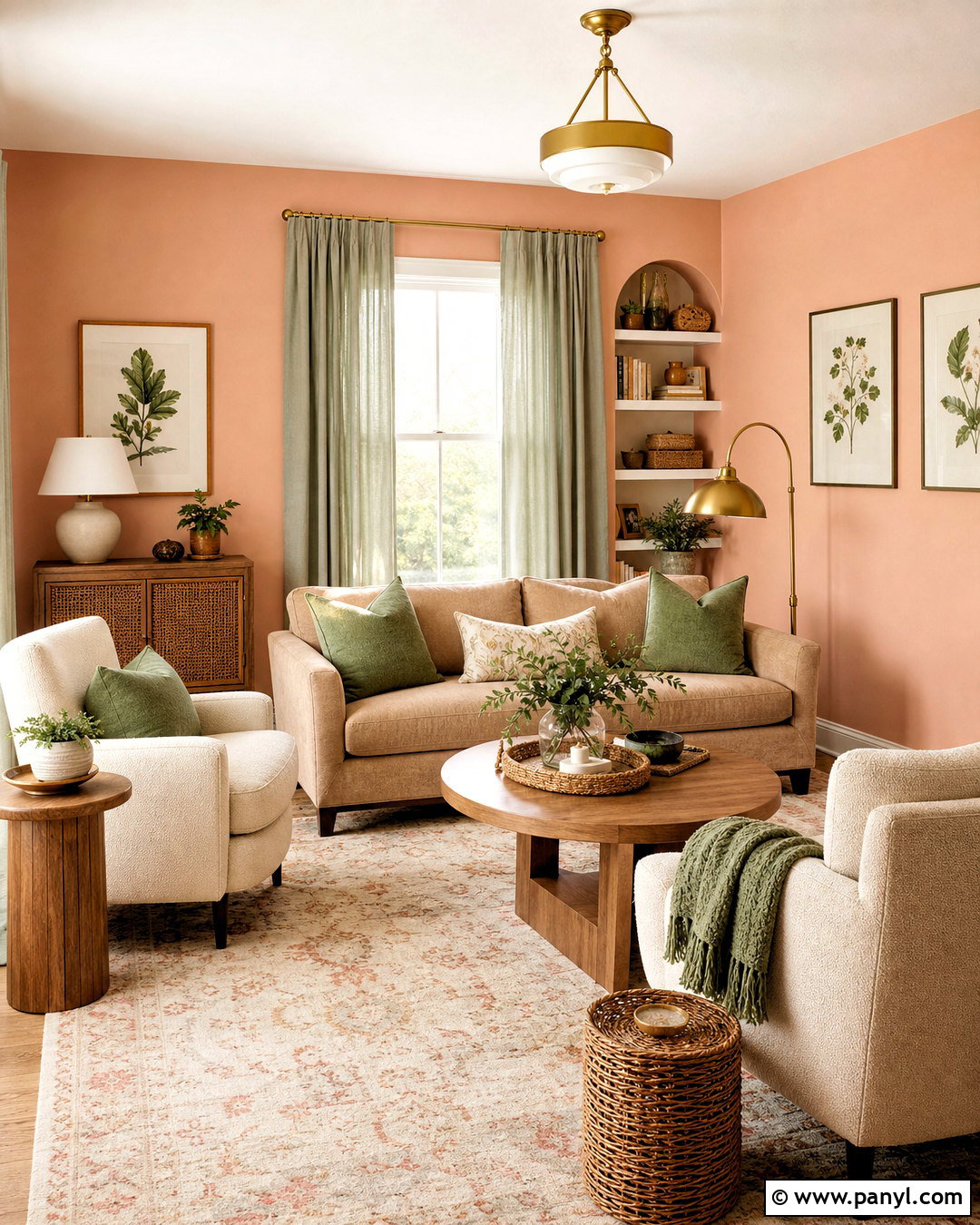 Peach Living Room Color - 20 warm living room colors