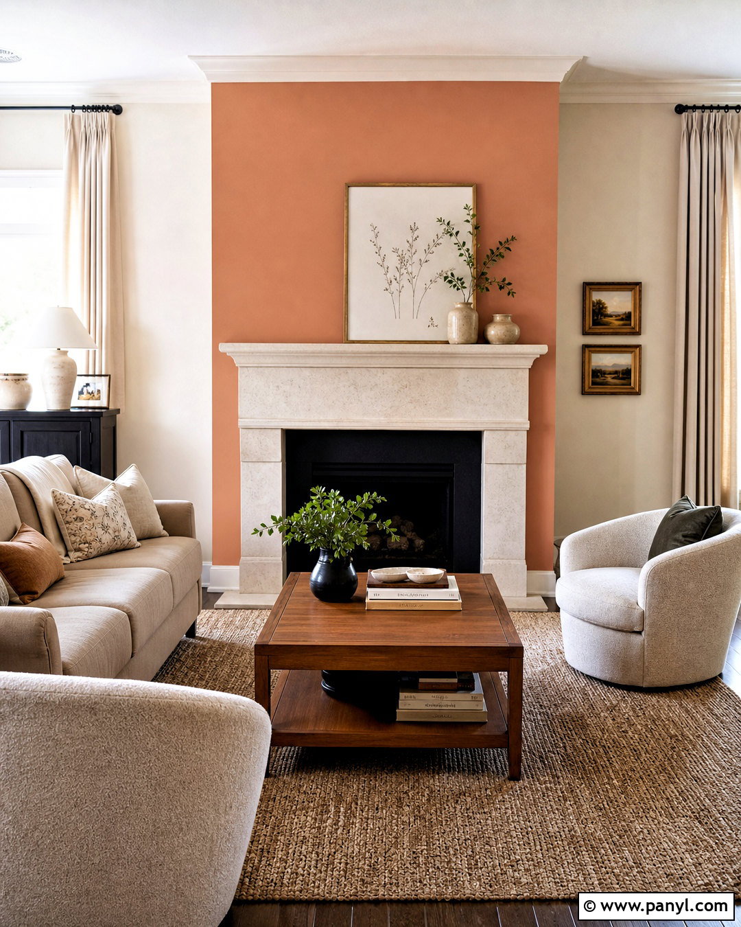 Peach Living Room Fireplace Wall - 20 peach living room walls