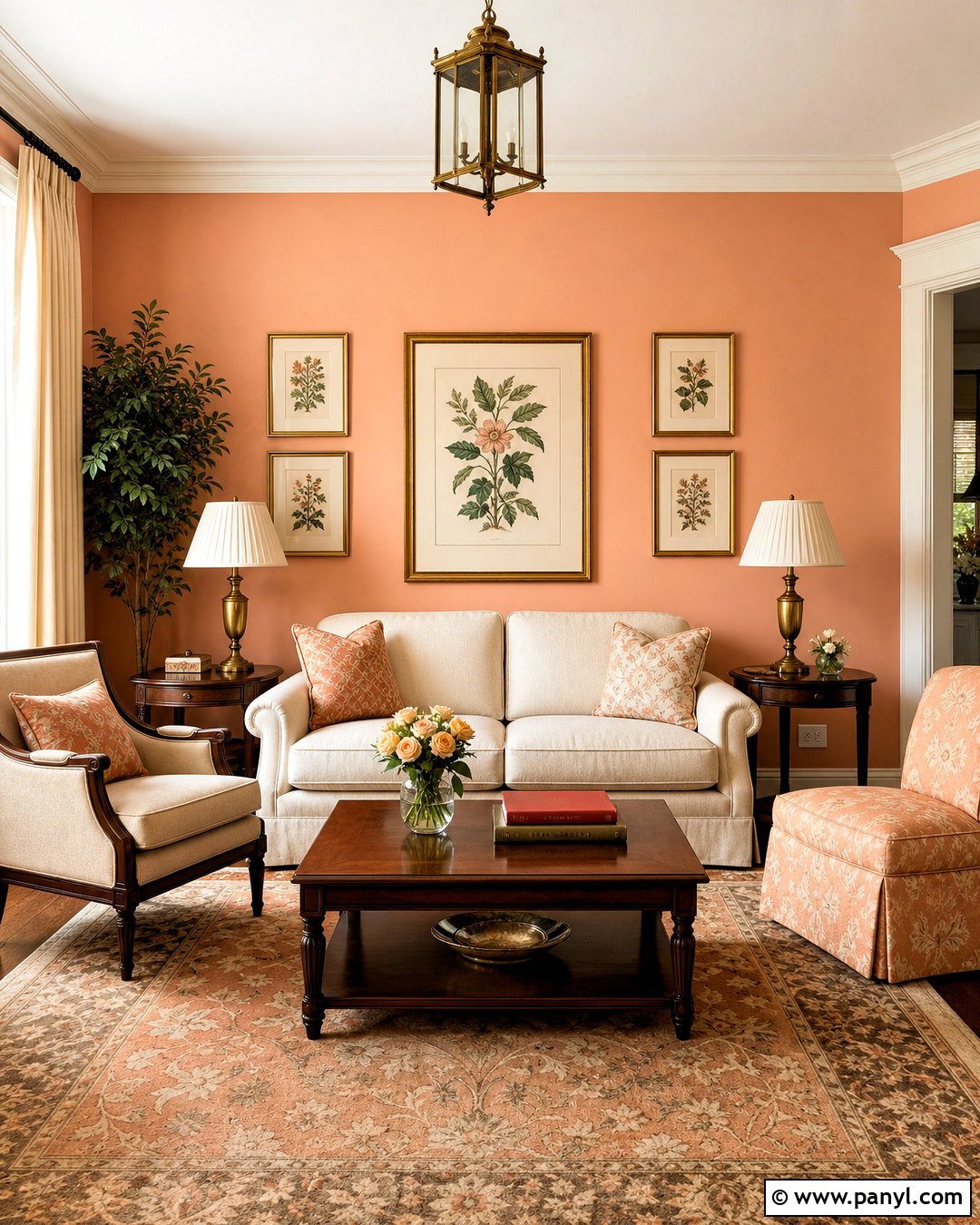 Peach Living Room Walls With Cream Furniture - 20 peach living room walls