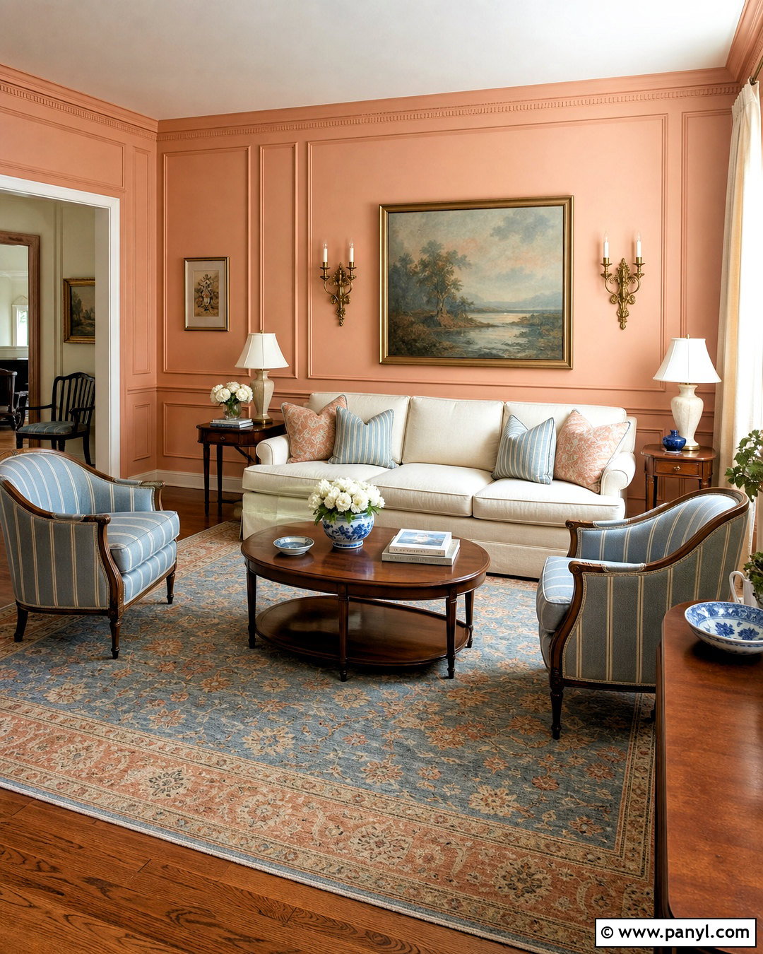 Peach Living Room Walls With Picture Molding - 20 peach living room walls