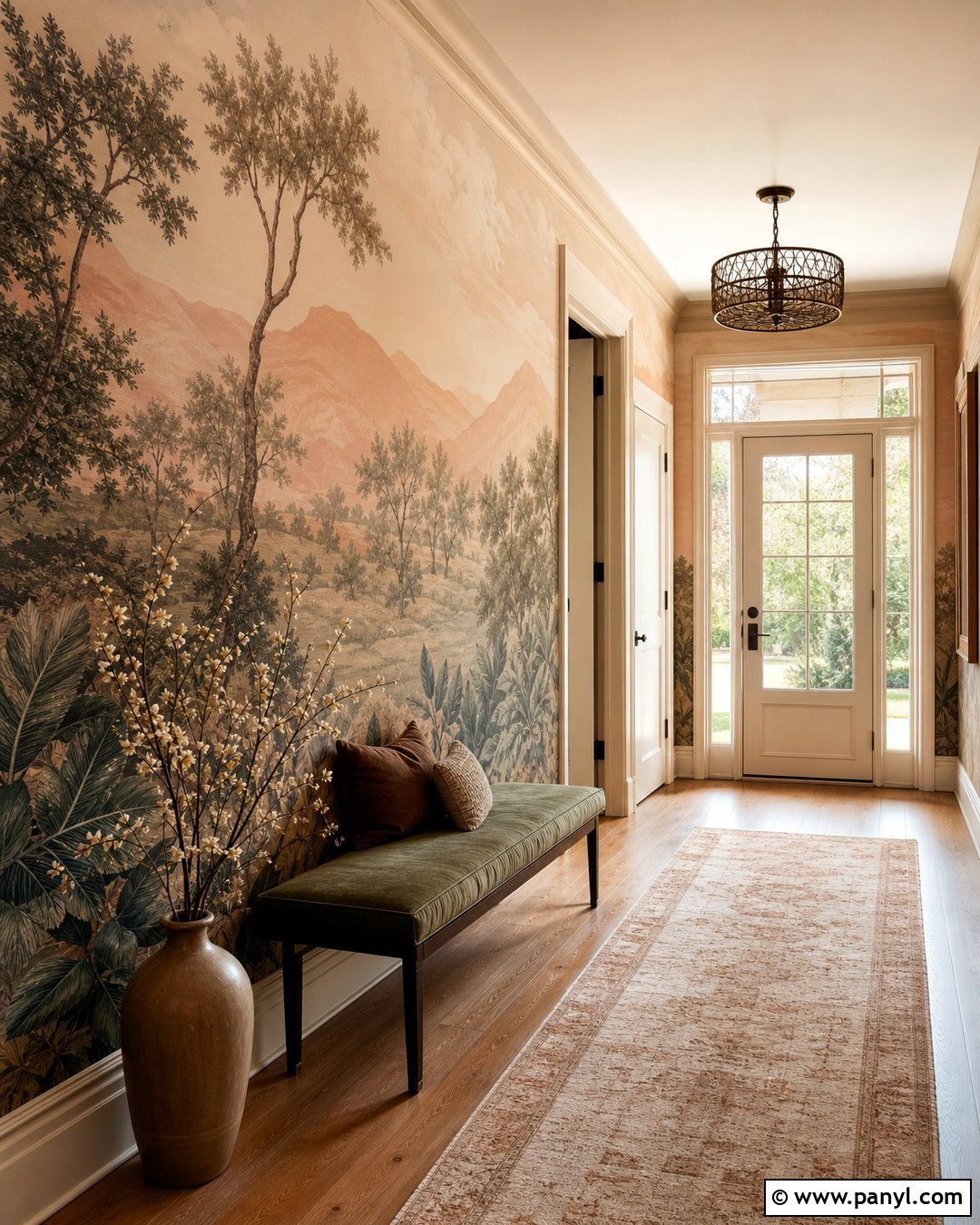 Peach Mural Wallpaper Entryway - 35 Peach Color Wallpaper Aesthetic Ideas