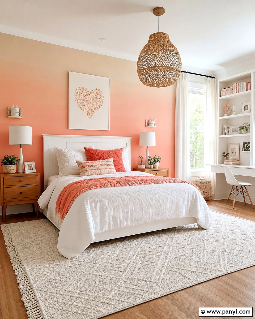 Peach Ombre Accent Wall - 25 Girls Room Paint Ideas Accent Walls
