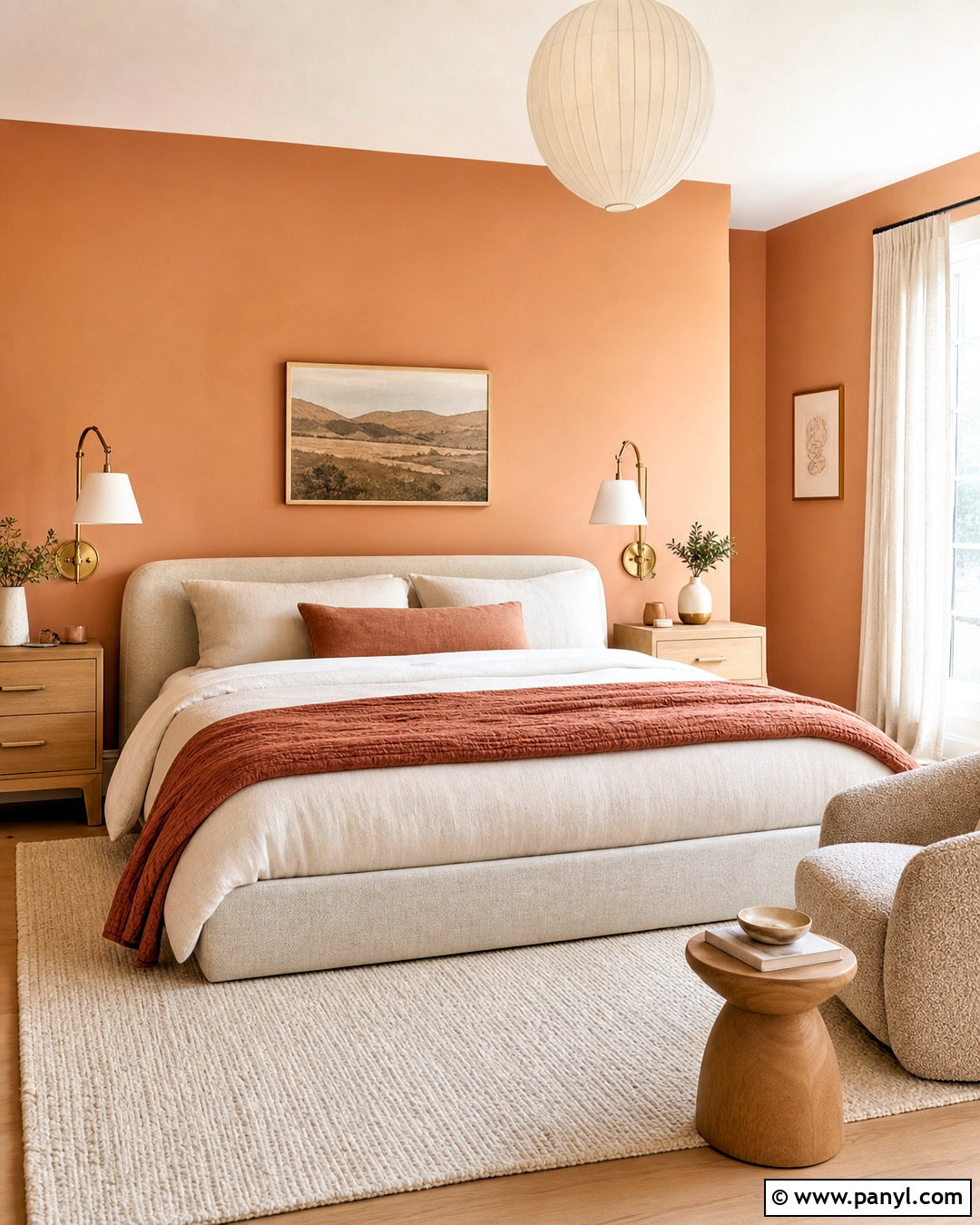 Peach Orange Bedroom - 20 orange interior design ideas