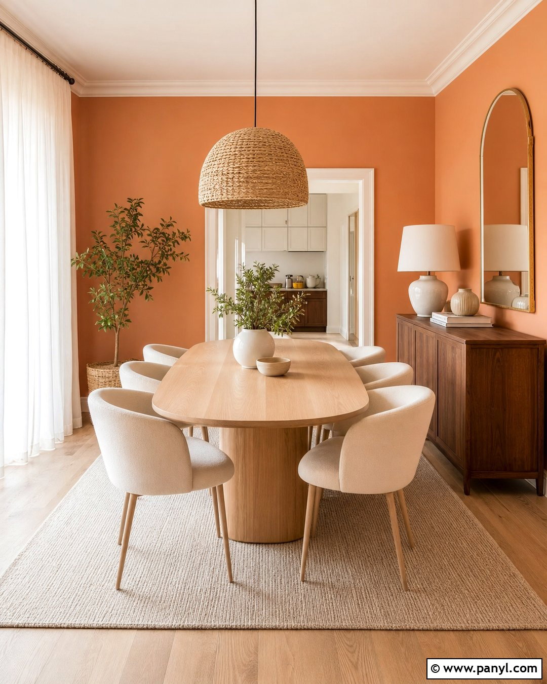 Peach Orange Dining Room Walls - 30 Orange Painted Walls