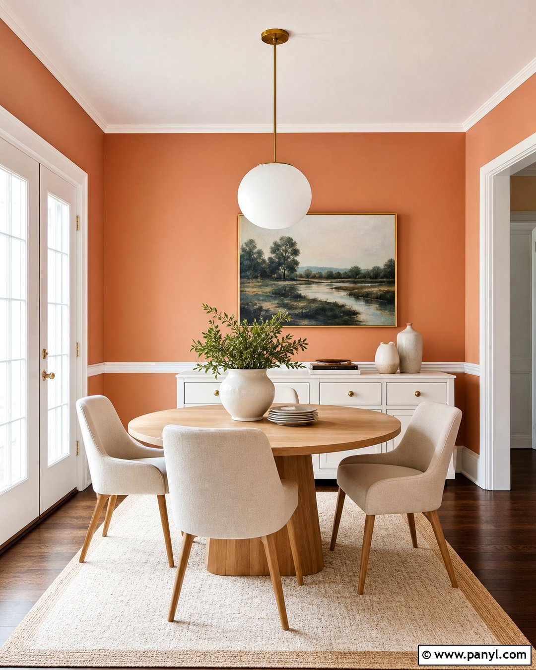 Peach Orange Dining Room - 30 Orange Wall Color Ideas