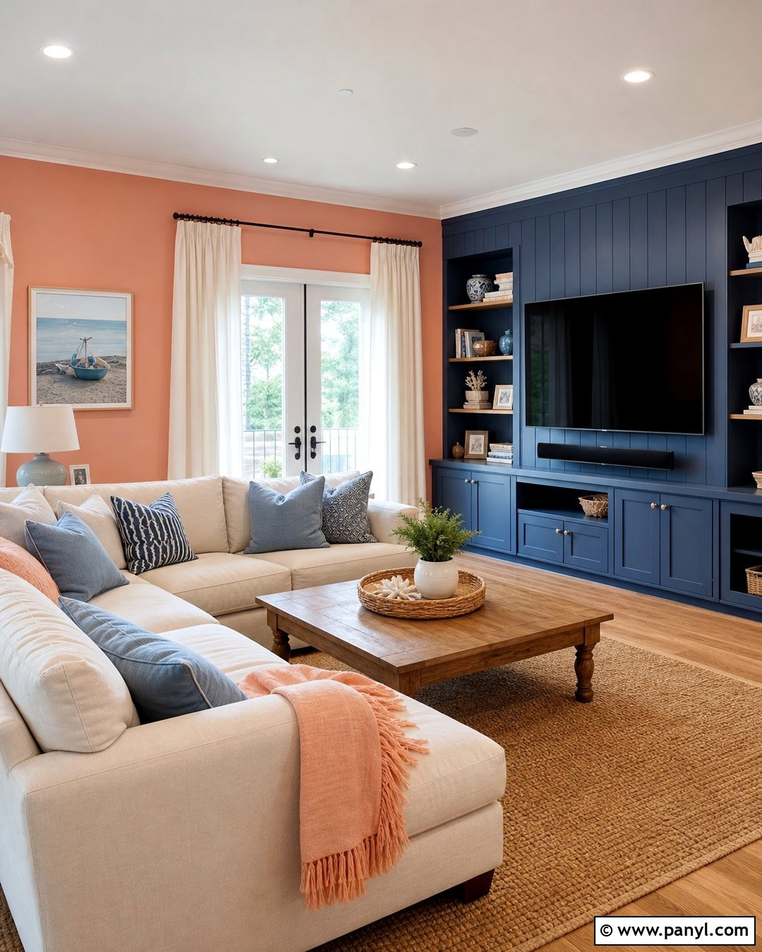 Peach Pink And Denim Blue Walls - 20 Pink And Blue Wall Colors