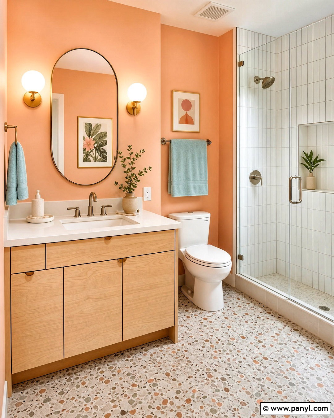 Peach Pink Bathroom - 20 pink bathroom paint ideas