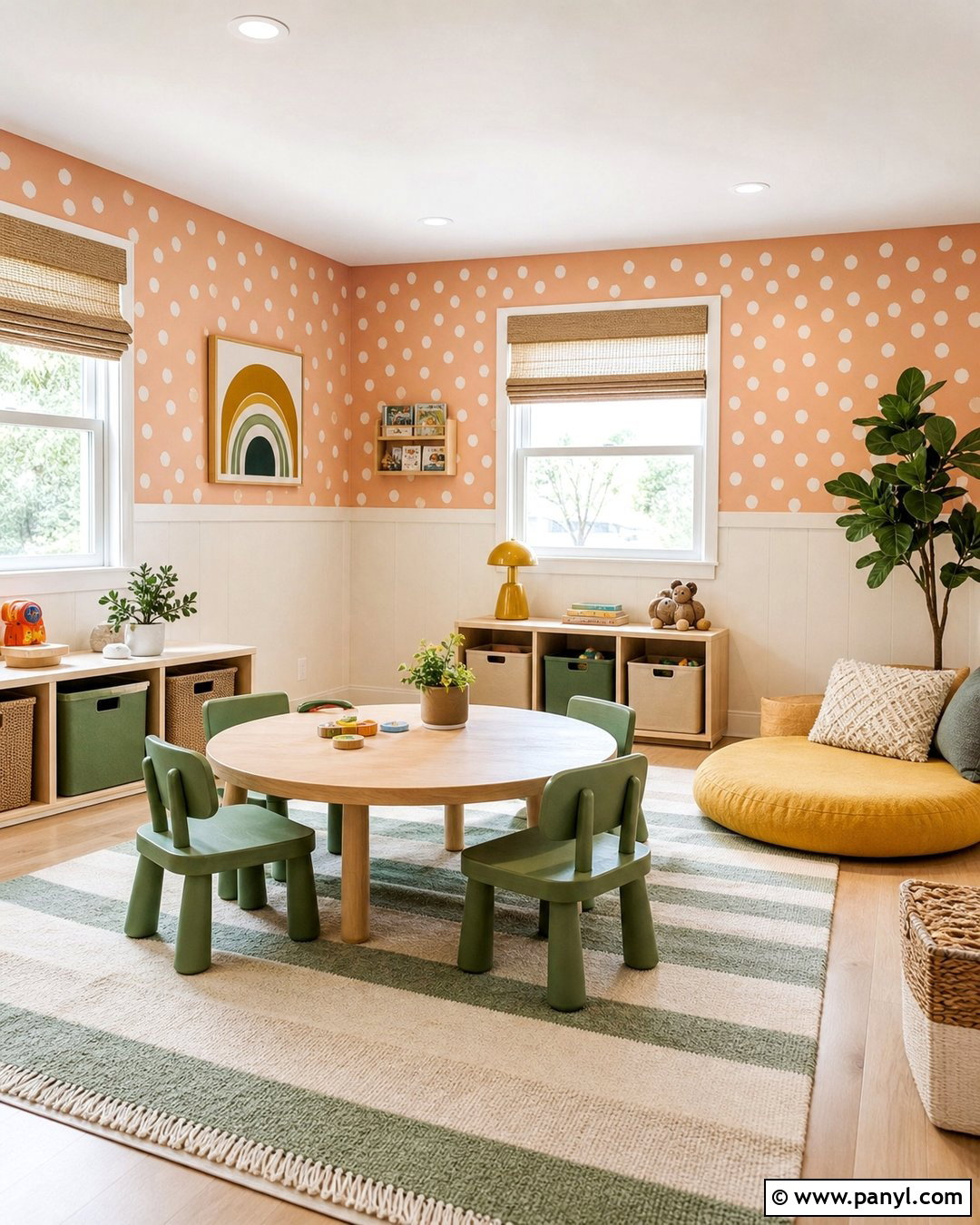 Peach Polka Dot Wallpaper Playroom - 35 Peach Color Wallpaper Aesthetic Ideas