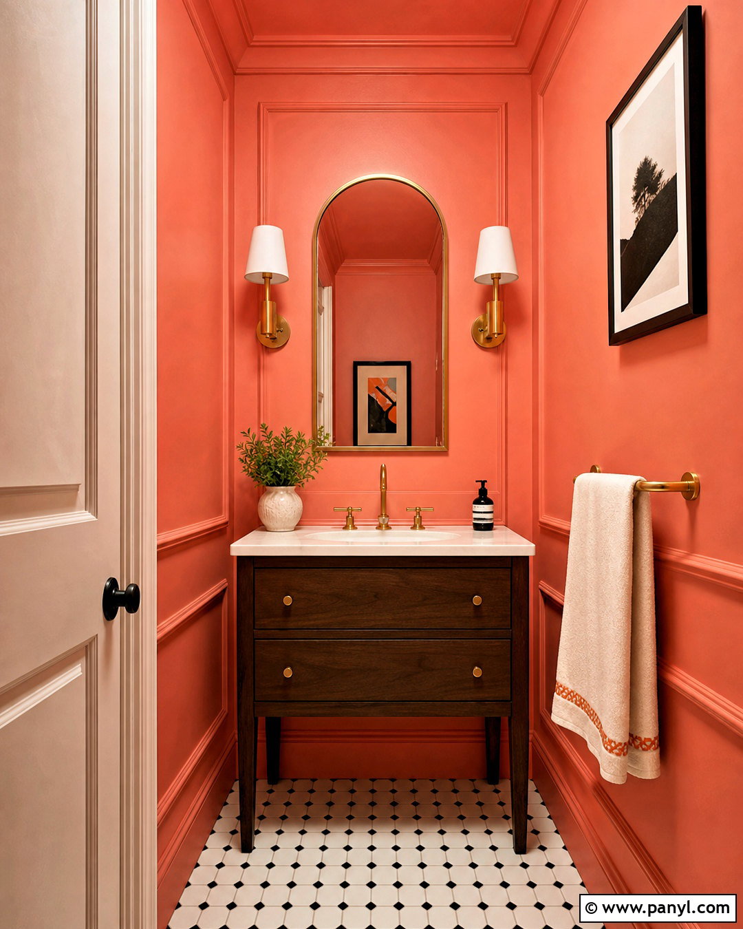Peach Powder Room - 20 peach colored rooms