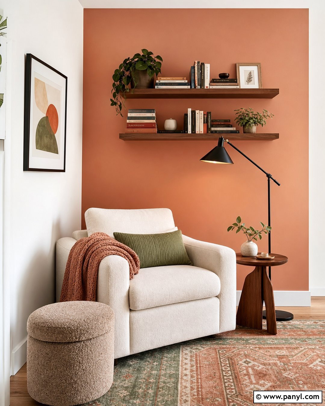 Peach Reading Nook Accent Wall - 30 Peach Accent Wall Ideas