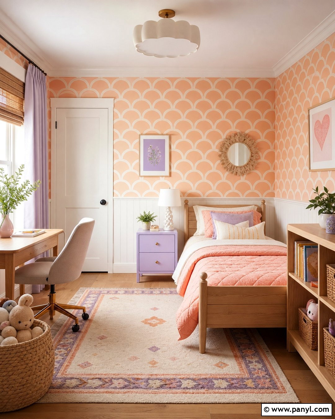 Peach Scallop Wallpaper Girls Bedroom - 35 Peach Color Wallpaper Aesthetic Ideas
