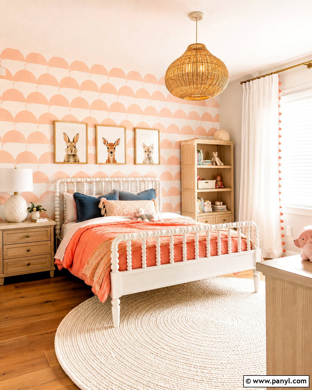 Peach Scallop Wallpaper Kids Bedroom - 20 cute peach wallpaper ideas