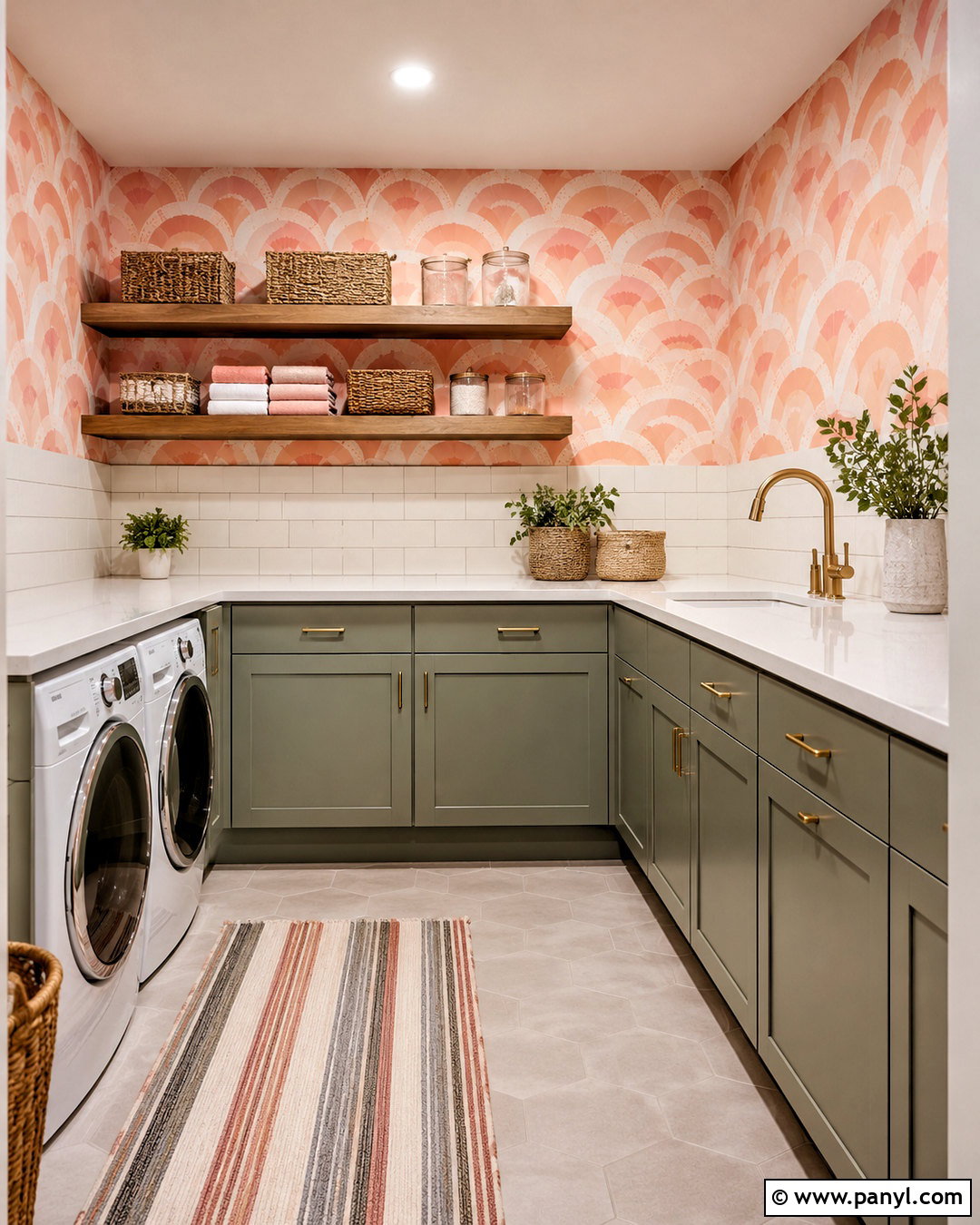 Peach Scallop Wallpaper Laundry Room - 20 peachy aesthetic wallpaper ideas