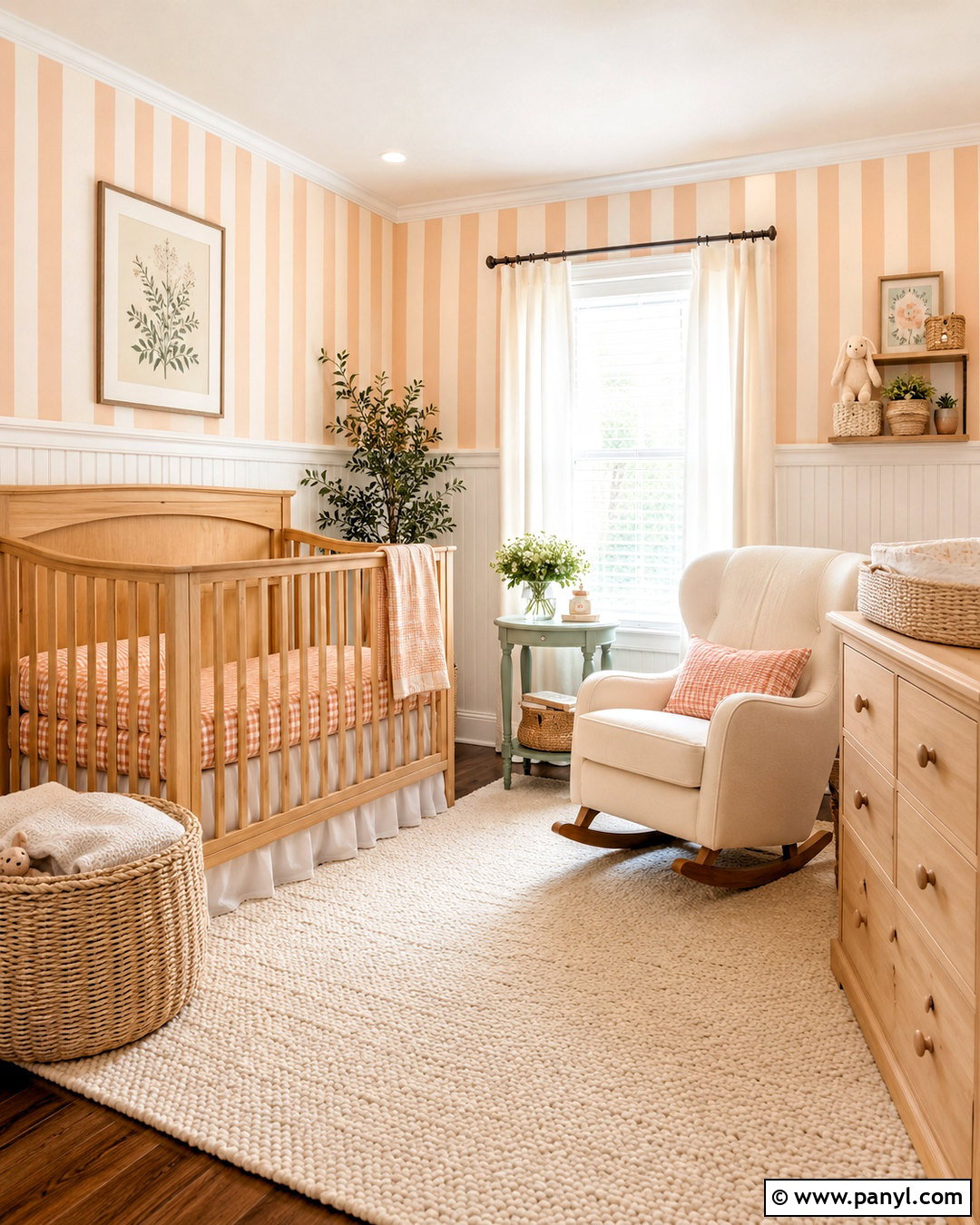 Peach Striped Wallpaper Nursery - 20 peachy aesthetic wallpaper ideas