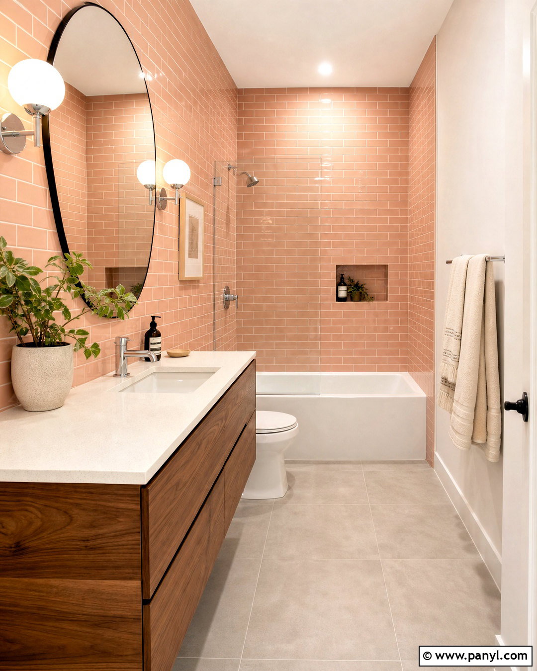 Peach Subway Tile Bathroom - 20 peach bathroom ideas