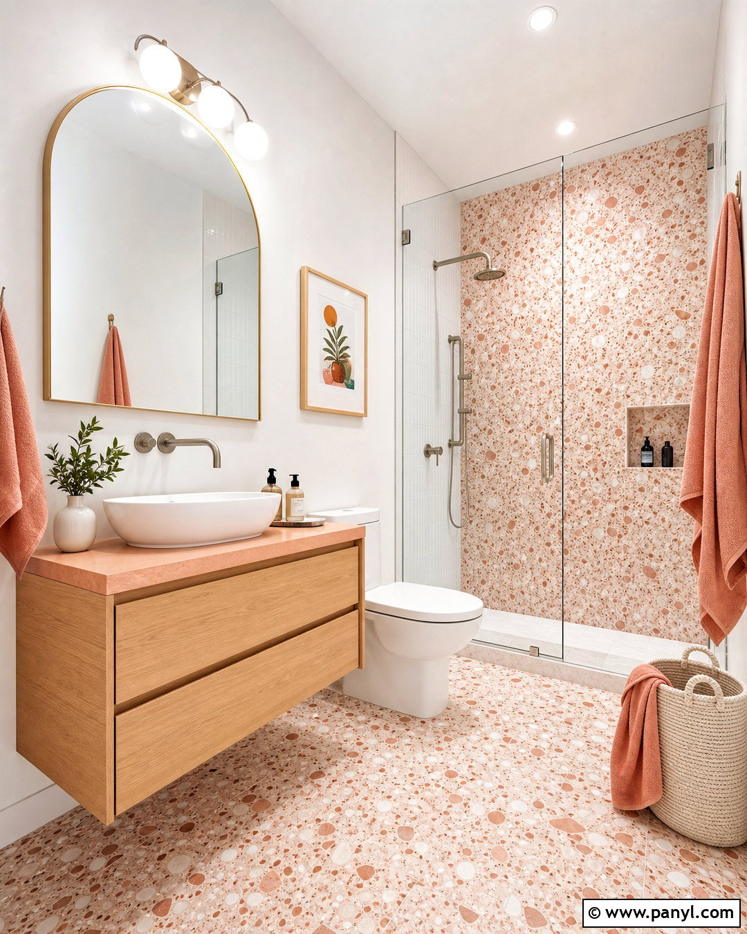 Peach Terrazzo Bathroom - 20 peach bathroom ideas