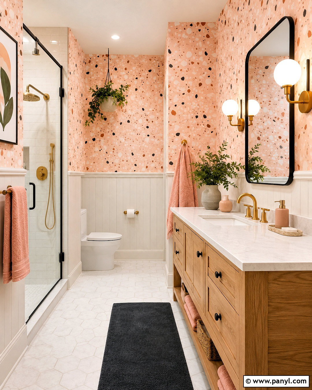 Peach Terrazzo Wallpaper Bathroom - 20 peachy aesthetic wallpaper ideas