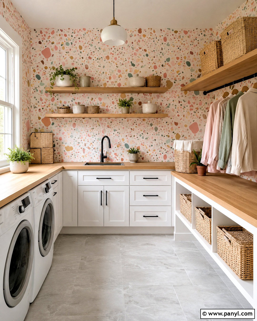 Peach Terrazzo Wallpaper Laundry Room - 20 peach color wallpaper ideas