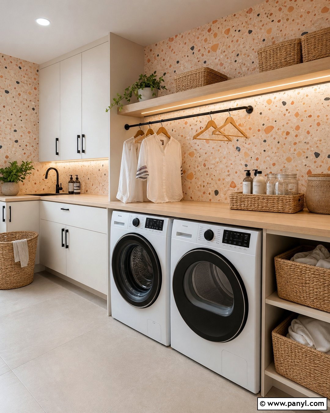 Peach Terrazzo Wallpaper Laundry Room - 35 Peach Color Wallpaper Aesthetic Ideas