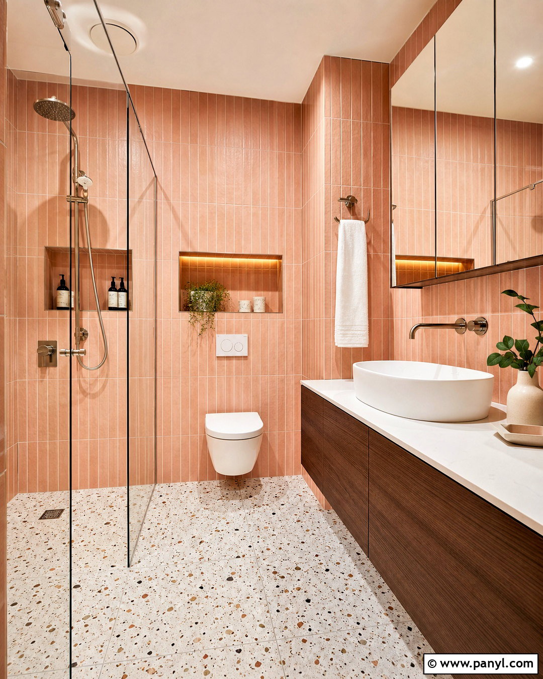 Peach Tile Bathroom - 20 peach colored rooms