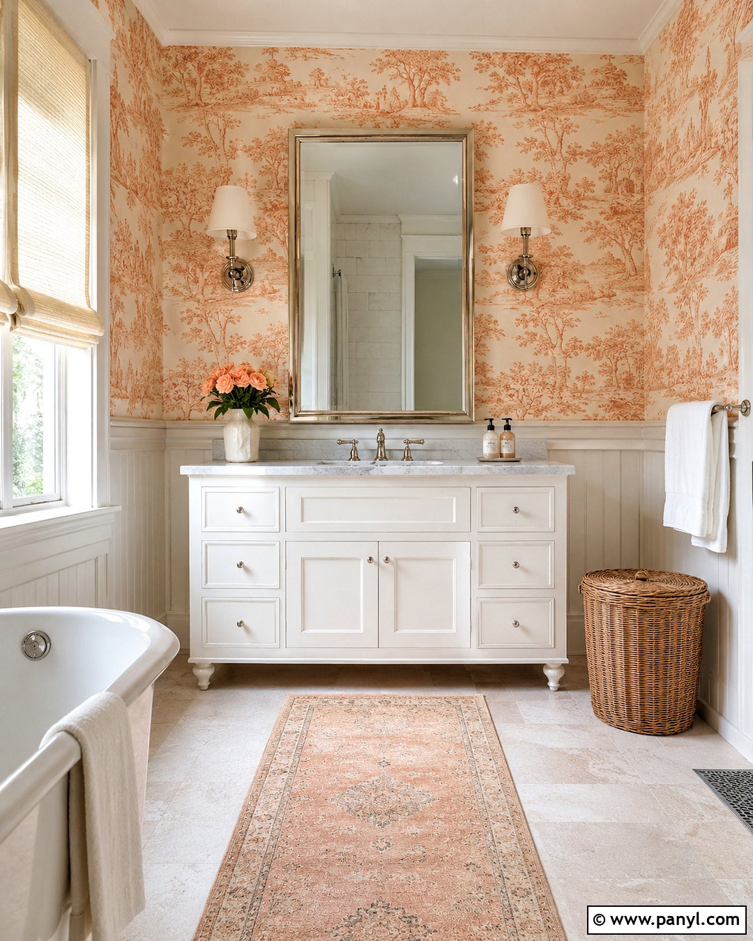 Peach Toile Wallpaper Bathroom - 20 peachy aesthetic wallpaper ideas