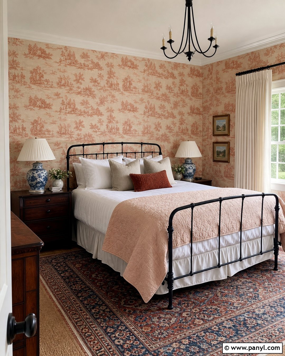 Peach Toile Wallpaper Guest Bedroom - 35 Peach Color Wallpaper Aesthetic Ideas