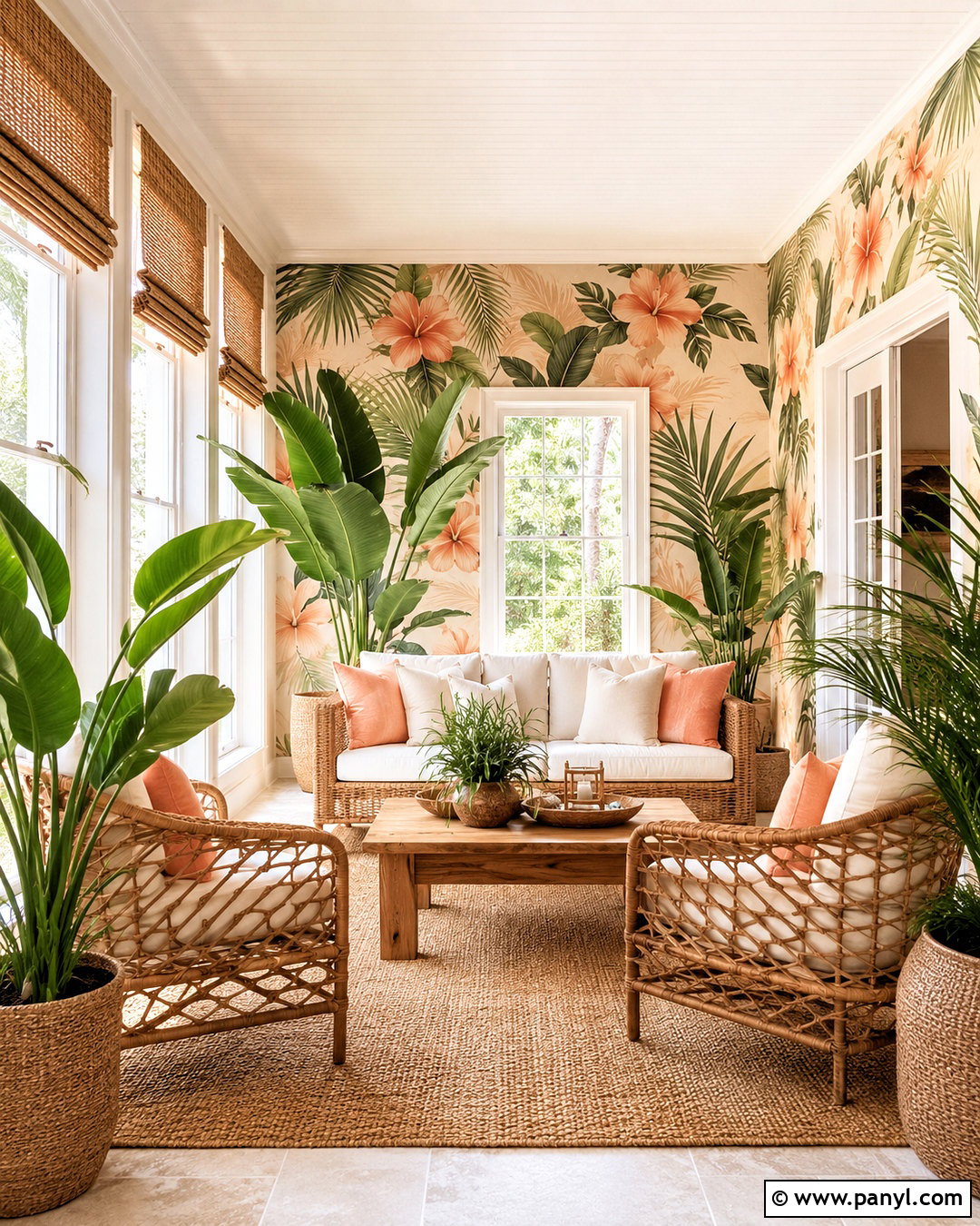 Peach Tropical Wallpaper Sunroom - 20 peachy aesthetic wallpaper ideas