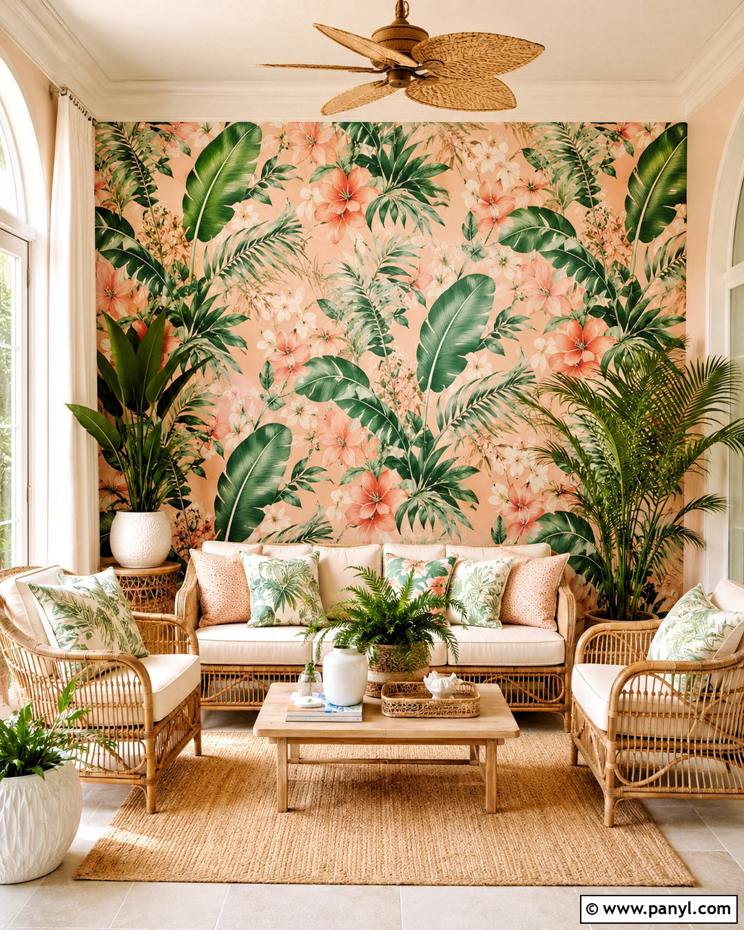 Peach Tropical Wallpaper Sunroom - 20 cute peach wallpaper ideas
